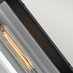 Настенный фонарь в индустриальном стиле с вытянутым цилиндрическим плафоном из прозрачного стекла и черным корпусом Hinkley варинант исполнения - 3 | Loft Concept в Рязани