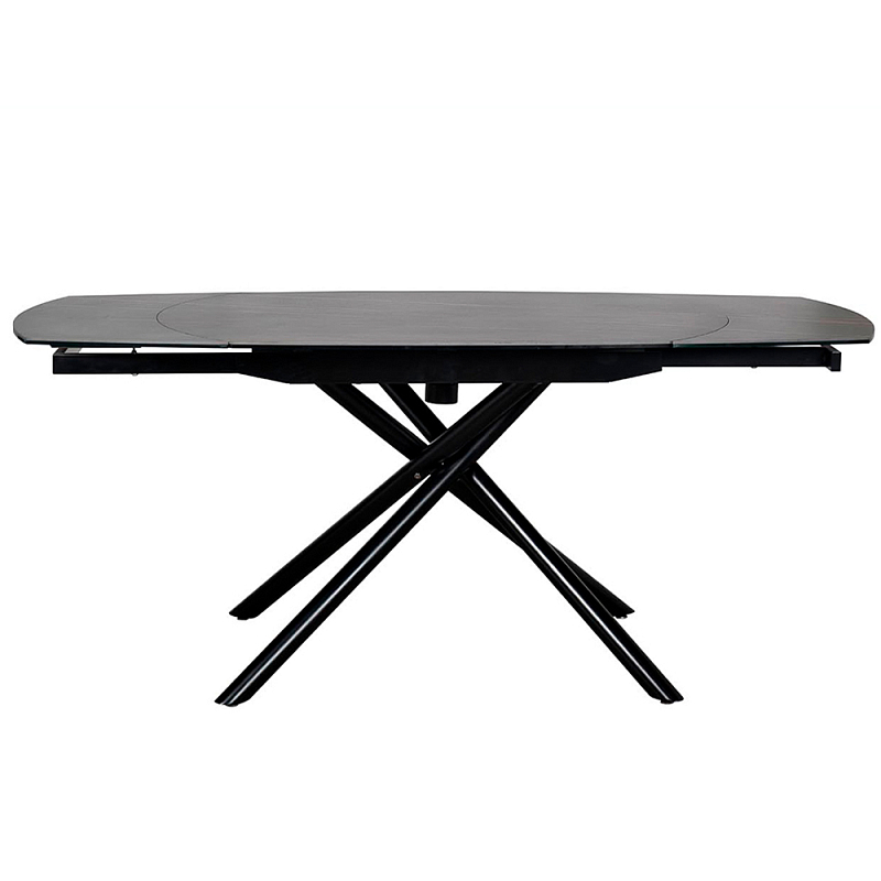 Стол обеденный раскладной круглый Folding Ceramic Table Черный Стол обеденный раскладной круглый Folding Ceramic Table Черный в Рязани | Loft Concept