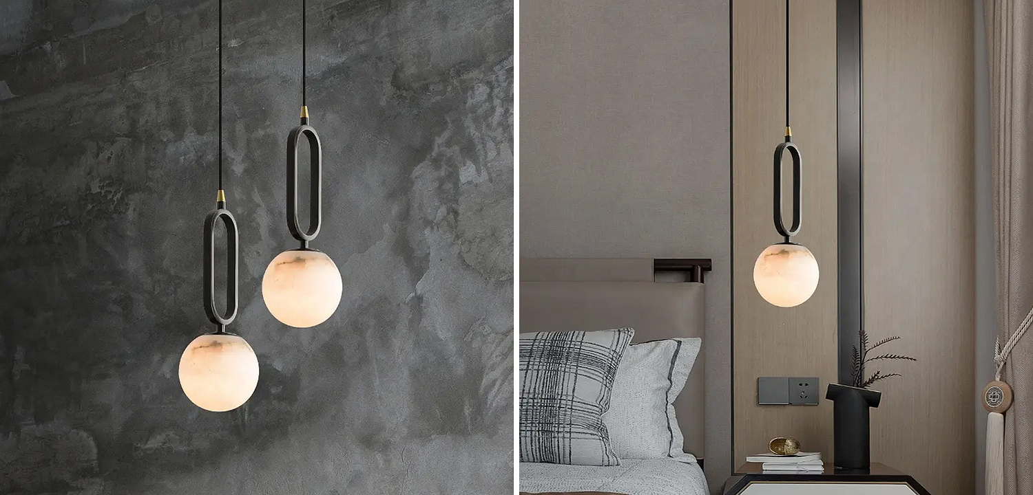 Подвесной светильник Reine Marble Hanging Lamp Подвесной светильник Reine Marble Hanging Lamp - Loft-Concept в Рязани