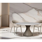 Стол обеденный круглый мраморный на бежевом основании Valedmir варинант исполнения - 5 | Loft Concept в Рязани