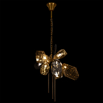 Люстра подвесная со стеклянными плафонами из дымчатого и золотистого с тремя вертикальными подвесками Gilded Mirage  варинант исполнения - 3 | Loft Concept в Рязани