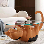 Дизайнерский журнальный стол с основанием в виде кота Bivan варинант исполнения - 1 | Loft Concept в Рязани