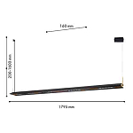 Подвесной светильник линейный вытянутой формы с черным матовым корпусом и золотистыми акцентами Line Pendant варинант исполнения - 2 | Loft Concept в Рязани