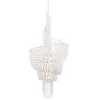 Люстра белая в форме спирали с декором из круглых деревянных бусин White Wooden Beads варинант исполнения - 2 | Loft Concept в Рязани