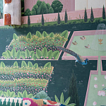 Обои ручная роспись Mahal Garden Original colourway on blue painted Xuan paper варинант исполнения - 4 | Loft Concept в Рязани