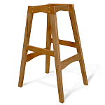 Барный стул со спинкой и подлокотниками на 4-х деревянных ножках Кремовый Велюр Ava Charm варинант исполнения - 5 | Loft Concept в Рязани