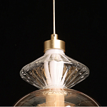 Подвесной светильник с вертикальной композицией из прозрачных и янтарных стеклянных шаров и ромбов Gabriel Scott Luna варинант исполнения - 19 | Loft Concept в Рязани