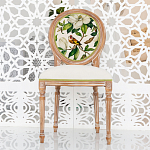 Стул бежевый из натурального бука с изображением птицы в саду Blooming Colored Birds варинант исполнения - 3 | Loft Concept в Рязани