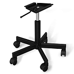 Стул с мягкой серой обивкой из велюра и подъемно-поворотным механизмом на черных колесиках Harper Gray варинант исполнения - 4 | Loft Concept в Рязани