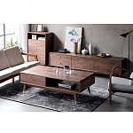 Кофейный стол из дерева с ящиком и нишей для хранения Coffee Walnut Table варинант исполнения - 2 | Loft Concept в Рязани