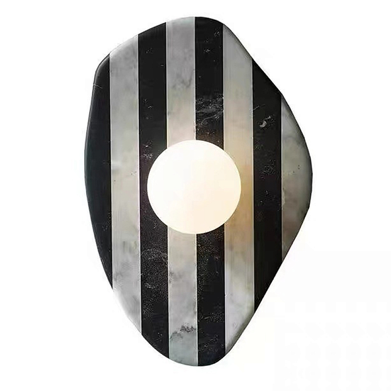 Бра полосатое из мрамора Shaw Marble Lighting Черно-белый Прозрачный Красный Бра полосатое из мрамора Shaw Marble Lighting Черно-белый Прозрачный Красный в Рязани | Loft Concept