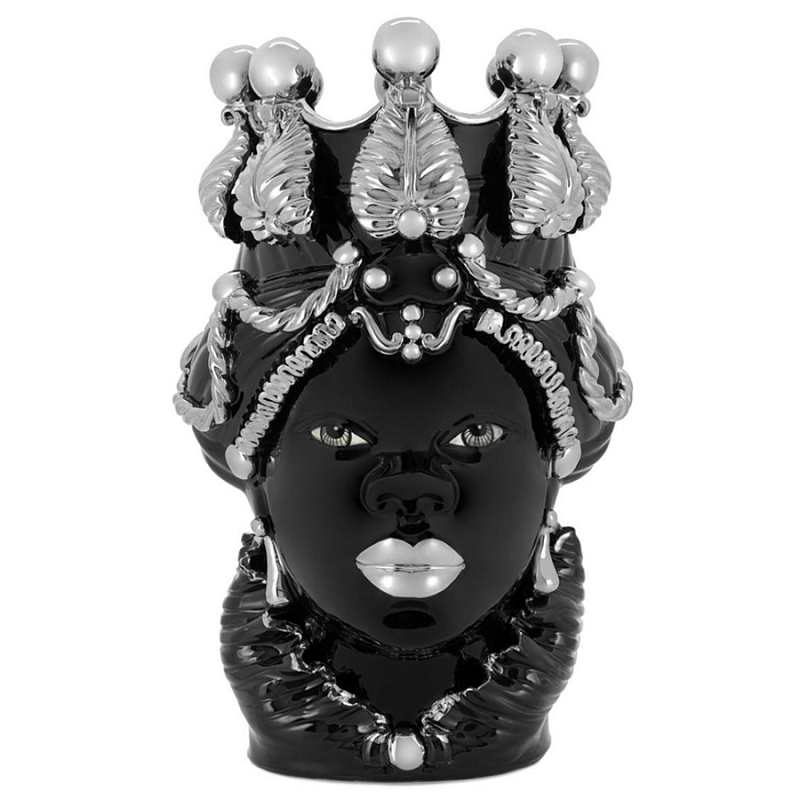 Ваза Vase Moro Lady Ltd Platinum Черный Серебряный Ваза Vase Moro Lady Ltd Platinum Черный Серебряный в Рязани | Loft Concept