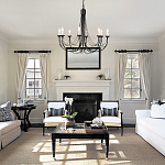 Люстра черного цвета ручной работы с канделябрами и переплетенной проволочной драпировкой Elstead Lighting варинант исполнения - 6 | Loft Concept в Рязани