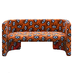 Акцентный Двухместный Диван Leela Оранжевый Орнамент варинант исполнения - 3 | Loft Concept в Рязани