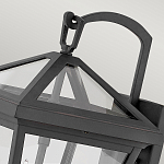 Настенный фонарь черного цвета с прозрачным стеклянным плафоном трапециевидной формы Hinkley варинант исполнения - 8 | Loft Concept в Рязани