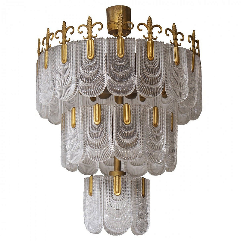 Люстра Large Art Deco Murano Kaiser Leuchten Chandelier Латунь Люстра Large Art Deco Murano Kaiser Leuchten Chandelier Латунь в Рязани | Loft Concept