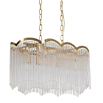 Люстра прямоугольная на цепях с прозрачными трубками и волнистым краем Nembus варинант исполнения - 1 | Loft Concept в Рязани