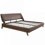 Кровать двуспальная с изголовьем из экокожи шоколадно-коричневого цвета Modern Look варинант исполнения - 2 | Loft Concept в Рязани