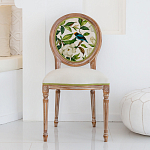 Стул бежевый из натурального бука с изображением птиц и цветов Blooming White Magnolias варинант исполнения - 3 | Loft Concept в Рязани