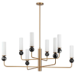 Люстра на штанге с 8-ю цилиндрическими матовыми плафонами и шарами из камня Orb Essence варинант исполнения - 4 | Loft Concept в Рязани