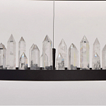 Люстра с двумя кольцами черного цвета с хрустальными элементами QUARTZ CRYSTAL варинант исполнения - 6 | Loft Concept в Рязани