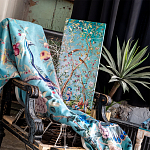 Постер на холсте в стиле шинуазри с изображением сада Chinoiserie Imperial Garden Birds and People Poster варинант исполнения - 2 | Loft Concept в Рязани