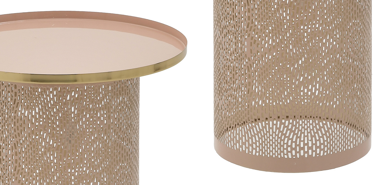 Круглый металлический приставной стол Azure Pink Pastel Metal Table Круглый металлический приставной стол Azure Pink Pastel Metal Table - Loft-Concept в Рязани