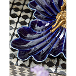 Менажница темно-синяя фарфоровая с бронзовой фигуркой ангела Eden Garden варинант исполнения - 4 | Loft Concept в Рязани