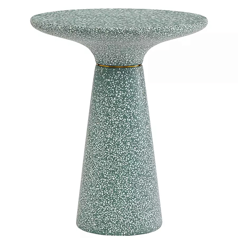 Кофейный столик круглый Stone Base Зеленый Черный Кофейный столик круглый Stone Base Зеленый Черный в Рязани | Loft Concept