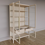 Витрина Primo со стеклянными фасадами и буфетом шпон Светлый дуб варинант исполнения - 4 | Loft Concept в Рязани