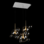 Люстра подвесная 3 лампы с прозрачными стеклянными шарами и золотыми деталями Giopato & Coombes варинант исполнения - 4 | Loft Concept в Рязани