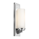 Бра для ванных комнат с белым цилиндрическим плафоном на прямоугольном основании цвета хром Feiss варинант исполнения - 1 | Loft Concept в Рязани