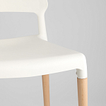 Пластиковый стул на ножках из массива бука Ferret White варинант исполнения - 8 | Loft Concept в Рязани