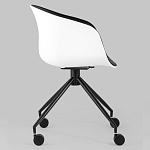 Офисное кресло из пластика с мягким сиденьем Eggshell Black варинант исполнения - 3 | Loft Concept в Рязани