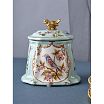 Шкатулка голубого цвета с рисунком и состаренным эффектом Eden Garden варинант исполнения - 4 | Loft Concept в Рязани