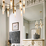 Люстра золотая с 16-ю тонкими цилиндрическими плафонами Shoulders варинант исполнения - 2 | Loft Concept в Рязани