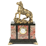 Часы настольные из натурального камня с декором в виде коня Horse Stone Clock варинант исполнения - 3 | Loft Concept в Рязани
