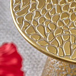 Журнальный столик с конусообразной основой и текстурной поверхностью золотого цвет Ethnic Metal варинант исполнения - 2 | Loft Concept в Рязани