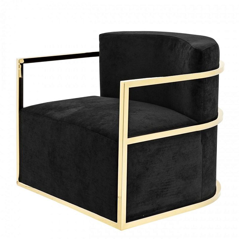 Кресло Eichholtz Chair Emilio Gold Черный Глянцевое золото Кресло Eichholtz Chair Emilio Gold Черный Глянцевое золото в Рязани | Loft Concept