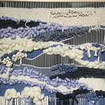 Современное ткачество гобелен в синих оттенках Blue Undine II варинант исполнения - 1 | Loft Concept в Рязани