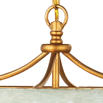 Подвесной светильник с каскадом из стеклянных декоративных элементов на золотом каркасе Shining Sea Glass варинант исполнения - 2 | Loft Concept в Рязани