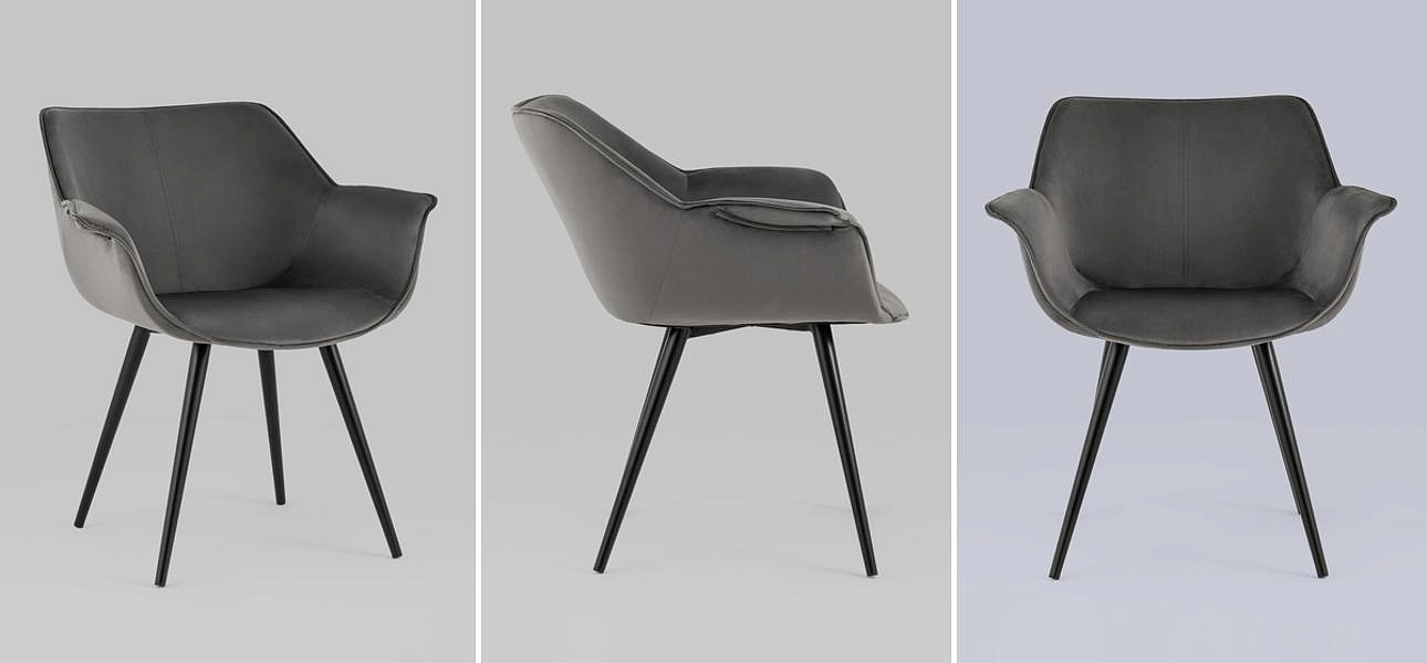 Стул Mason chair Темно-Серый велюр Стул Mason chair Темно-Серый велюр - Loft-Concept в Рязани