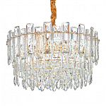 Круглая люстра с хрустальными подвесками на золотистом каркасе Gorgeous Crystal Light варинант исполнения - 4 | Loft Concept в Рязани