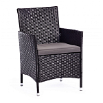 Обеденный комплект из искуственного ротанга Vintara черный варинант исполнения - 7 | Loft Concept в Рязани