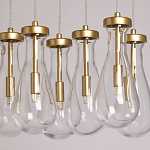 Люстра с 9-ю прозрачными стеклянными плафонами в форме капли Lucid Rain  варинант исполнения - 4 | Loft Concept в Рязани