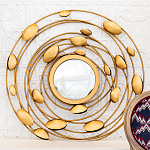 Зеркало в круглой раме украшенной раковинами с жемчугом Pearl in the Gleam варинант исполнения - 2 | Loft Concept в Рязани