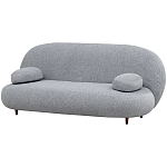 Двухместный диван с мягкой обивкой из ткани серый на деревянных ножках Michael Sofa Grey варинант исполнения - 2 | Loft Concept в Рязани