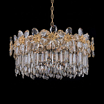 Люстра круглая с декоративными элементами в виде крупных хрустальных цветов Palace Gardens варинант исполнения - 2 | Loft Concept в Рязани