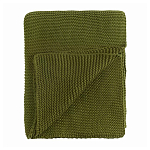 Плед из хлопка жемчужной вязки оливкового цвета Waffle Comfort варинант исполнения - 1 | Loft Concept в Рязани