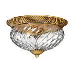 Потолочный светильник цвета латунь с прозрачным рифленым плафоном в форме чаши Hinkley варинант исполнения - 1 | Loft Concept в Рязани